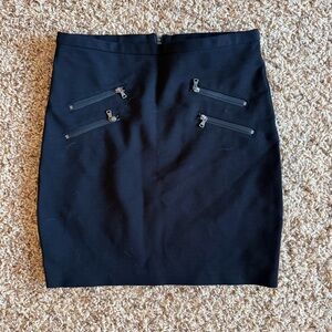 PAIGE Black Mini Skirt with Zipper Details